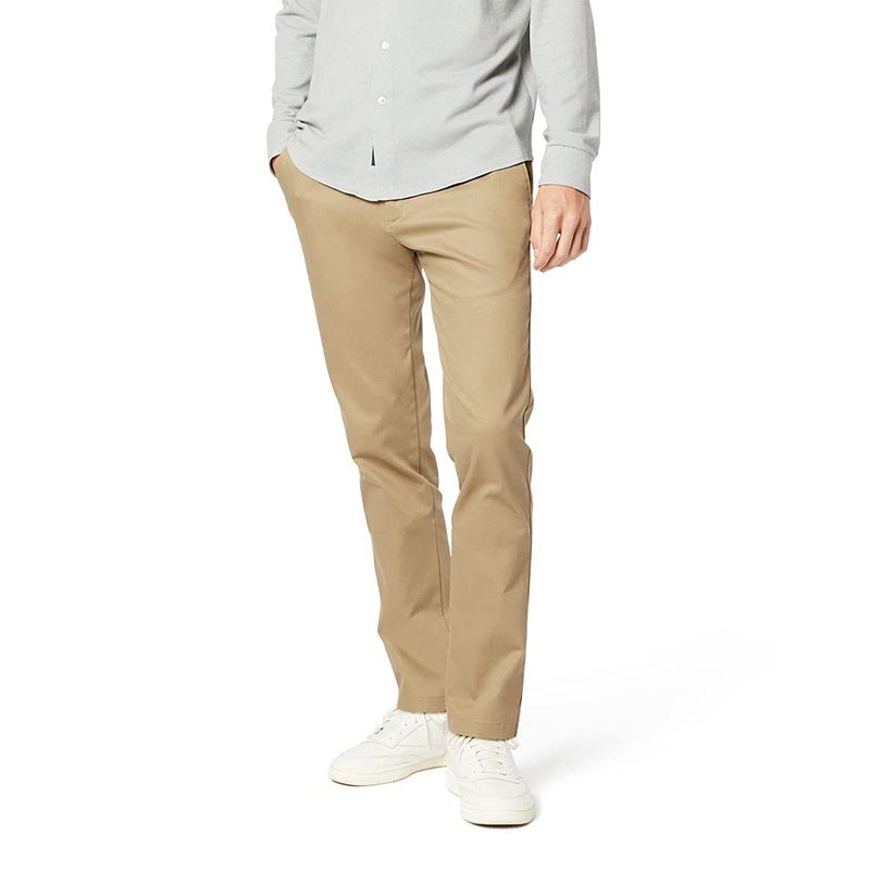 Dockers Men's Slim Fit Signature Khaki Lux Cotton Stretch Pants, New British Khaki, 30W x 32L - Image 1
